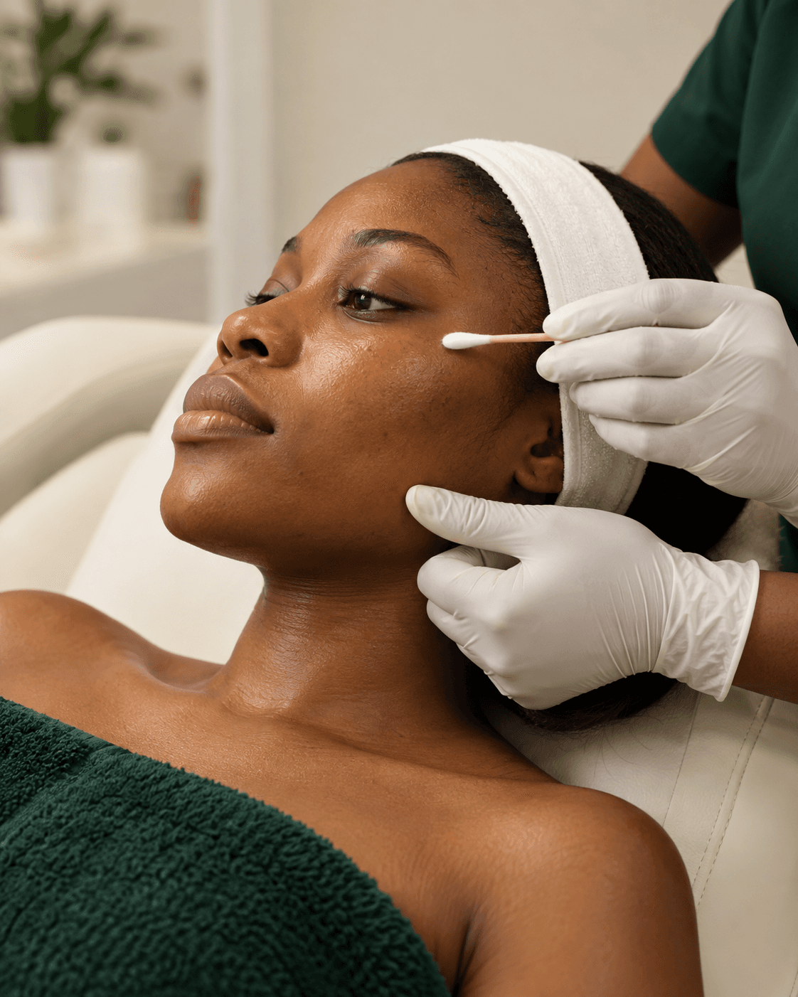 Illustrative focused peel preparation with a cotton applicator